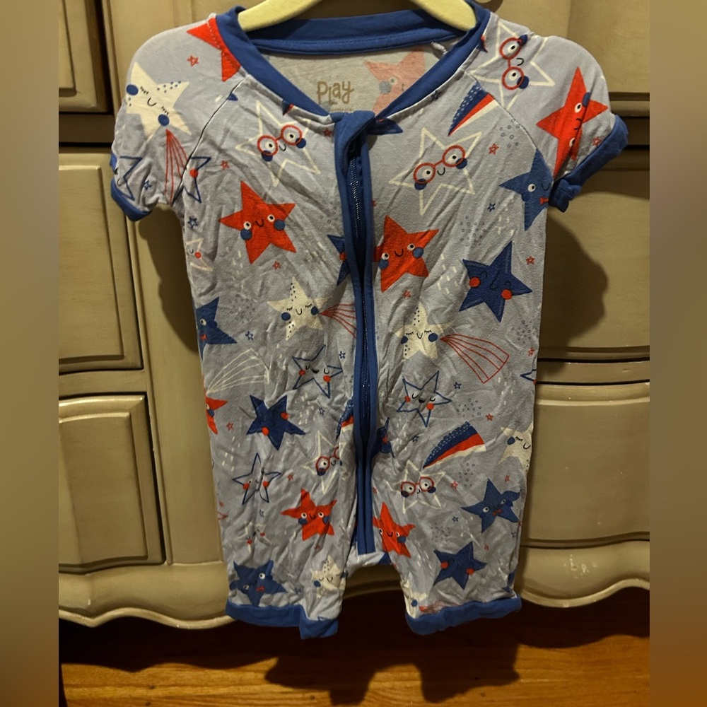 GUC LITTLE SLEEPIES FOURTH 4TH OF JULY SHORTY ROMPER